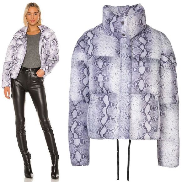 NWT Apparis Julie Snake Puffer Coat Jacket in Lilac XS - Picture 3 of 7